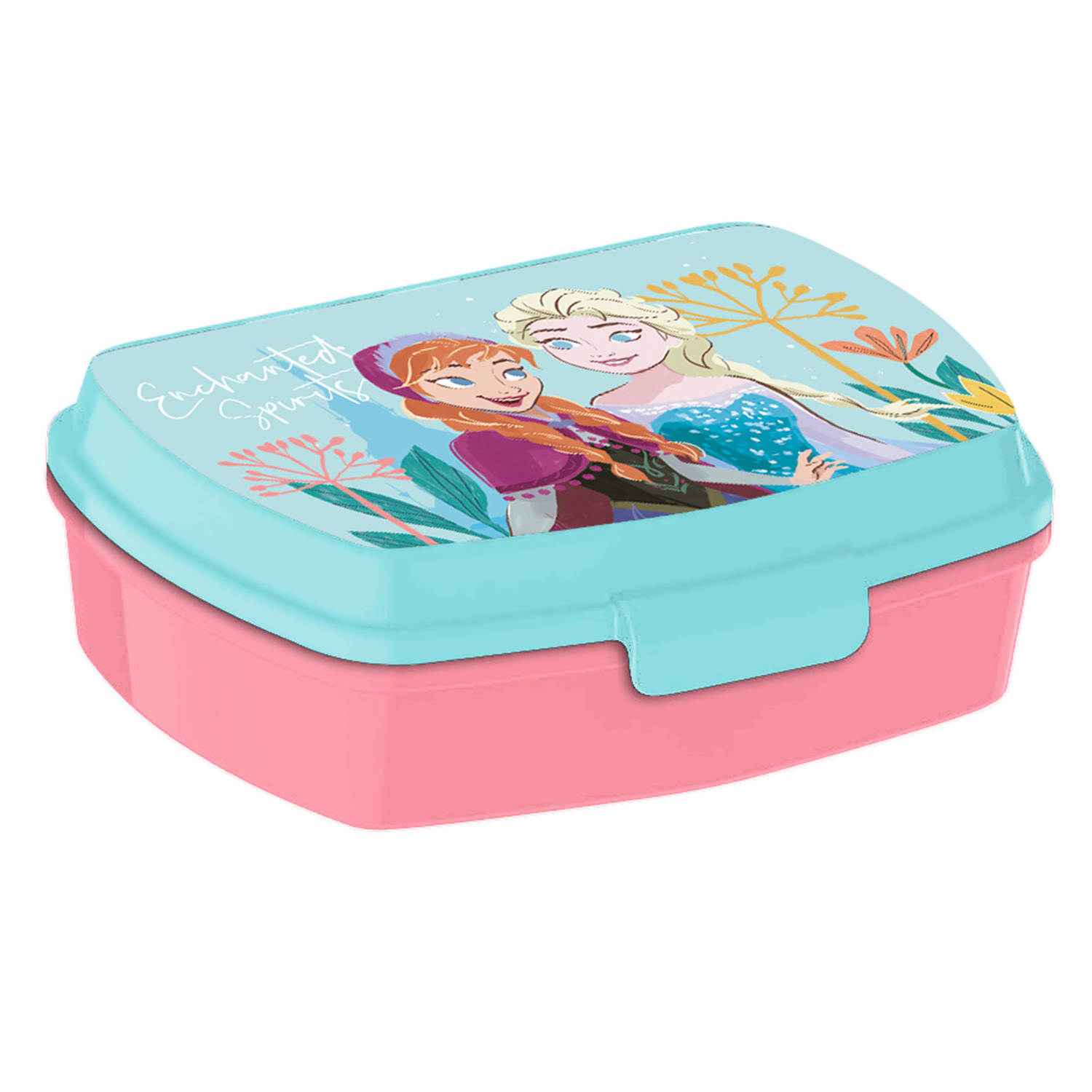 Disney Frozen broodtrommel/lunchbox voor kinderen - blauw - kunststof - 20 x 10 cm
