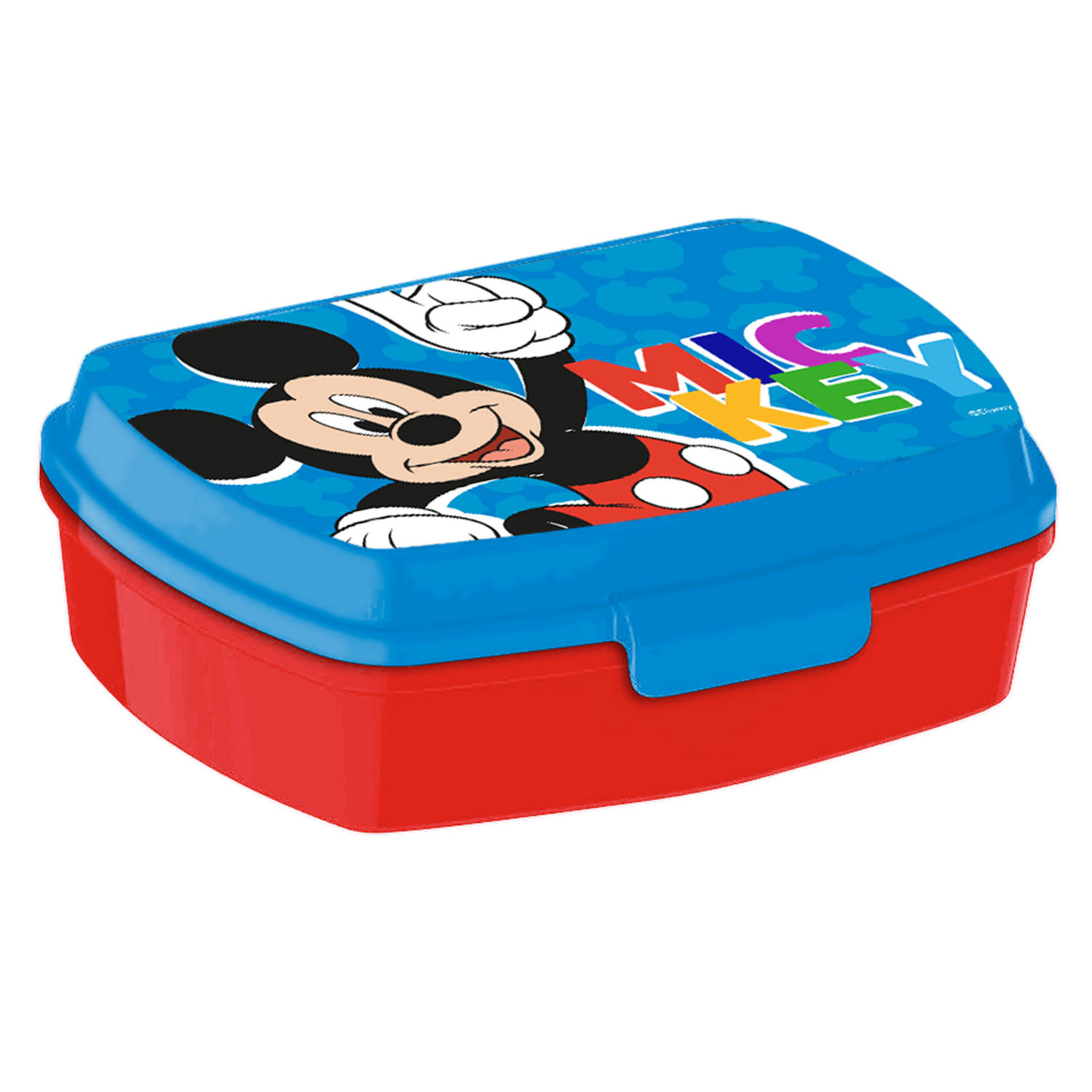 Disney Mickey MouseA broodtrommel-lunchbox voor kinderen rood-blauw kunststof 20 x 10 cm Lunchboxen