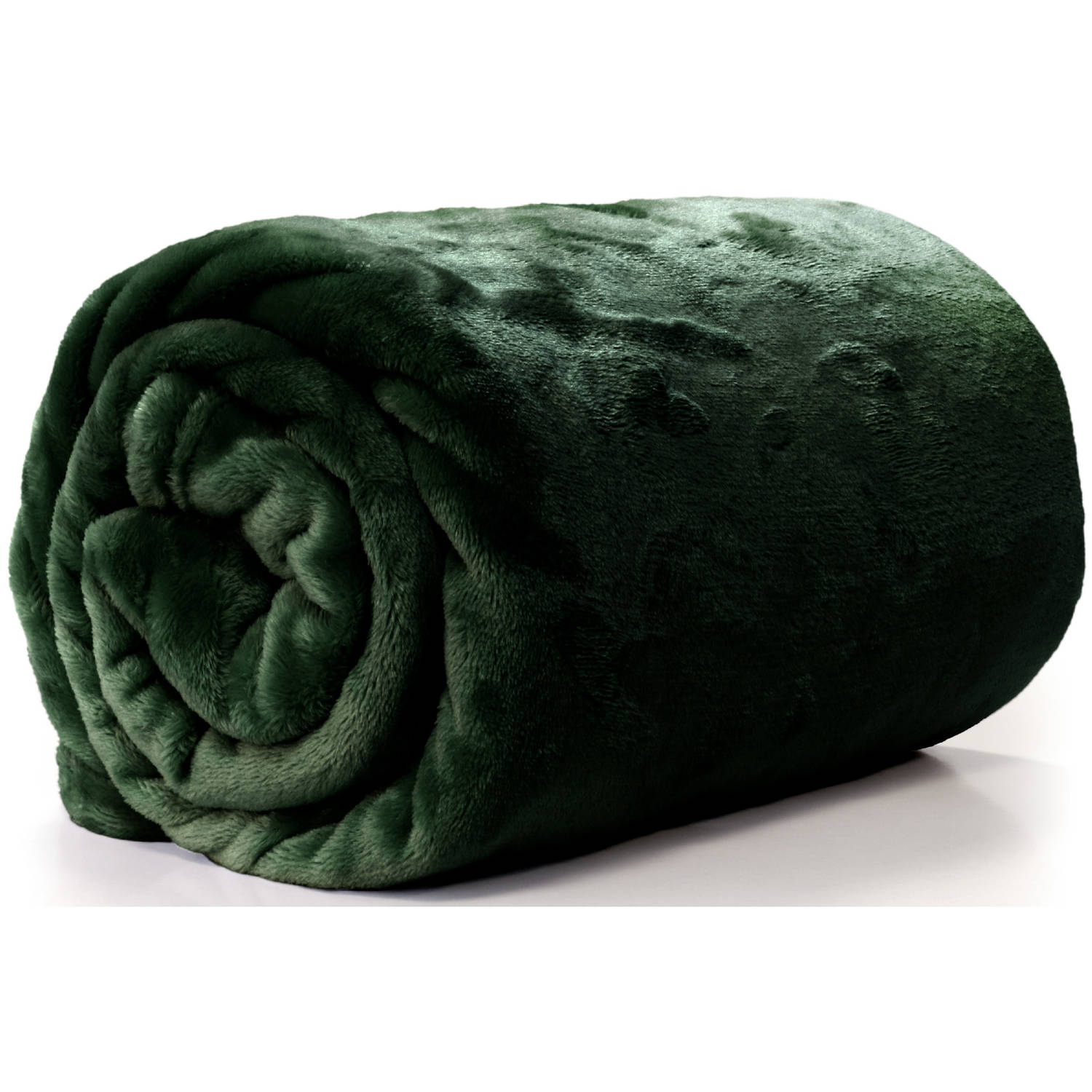 Fleece Deken-plaid Bailey 130 X 180 Cm Smaragd Groen Plaids