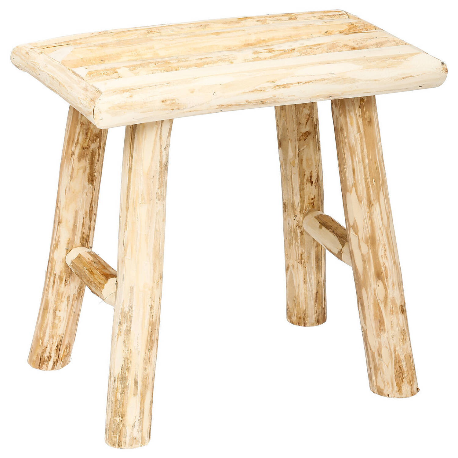 Atmosphera Zit krukje-bijzet stoel hout houtskleur L23 x B34 x H31 cm Krukjes