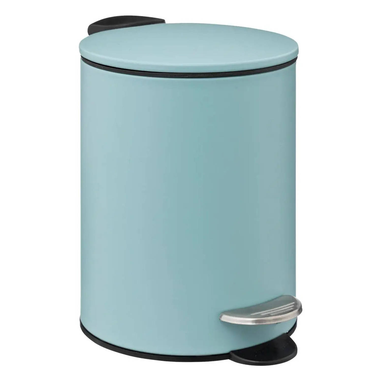 Prullenbak-pedaalemmer metaal ijsblauw 3 liter 16 x 25 cm Badkamer-toilet Pedaalemmers