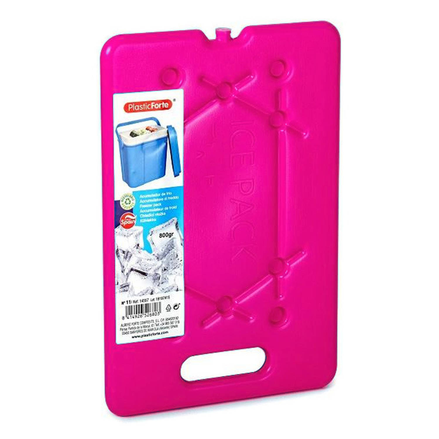 Plasticforte Koelelementen 200 gram 11 x 16 x 1.5 cm roze Voor koelbox en koeltas Koelelementen