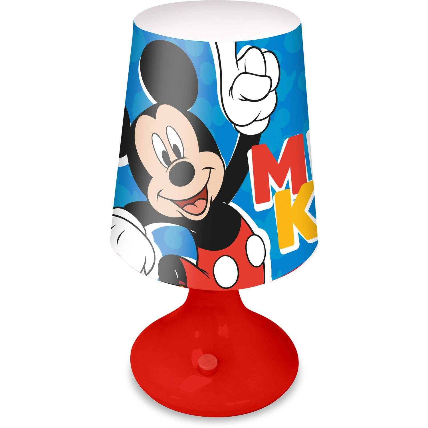 Disney Mickey Mouse tafellamp-bureaulamp-nachtlamp voor kinderen rood kunststof 18 x 9 cm Nachtlampj
