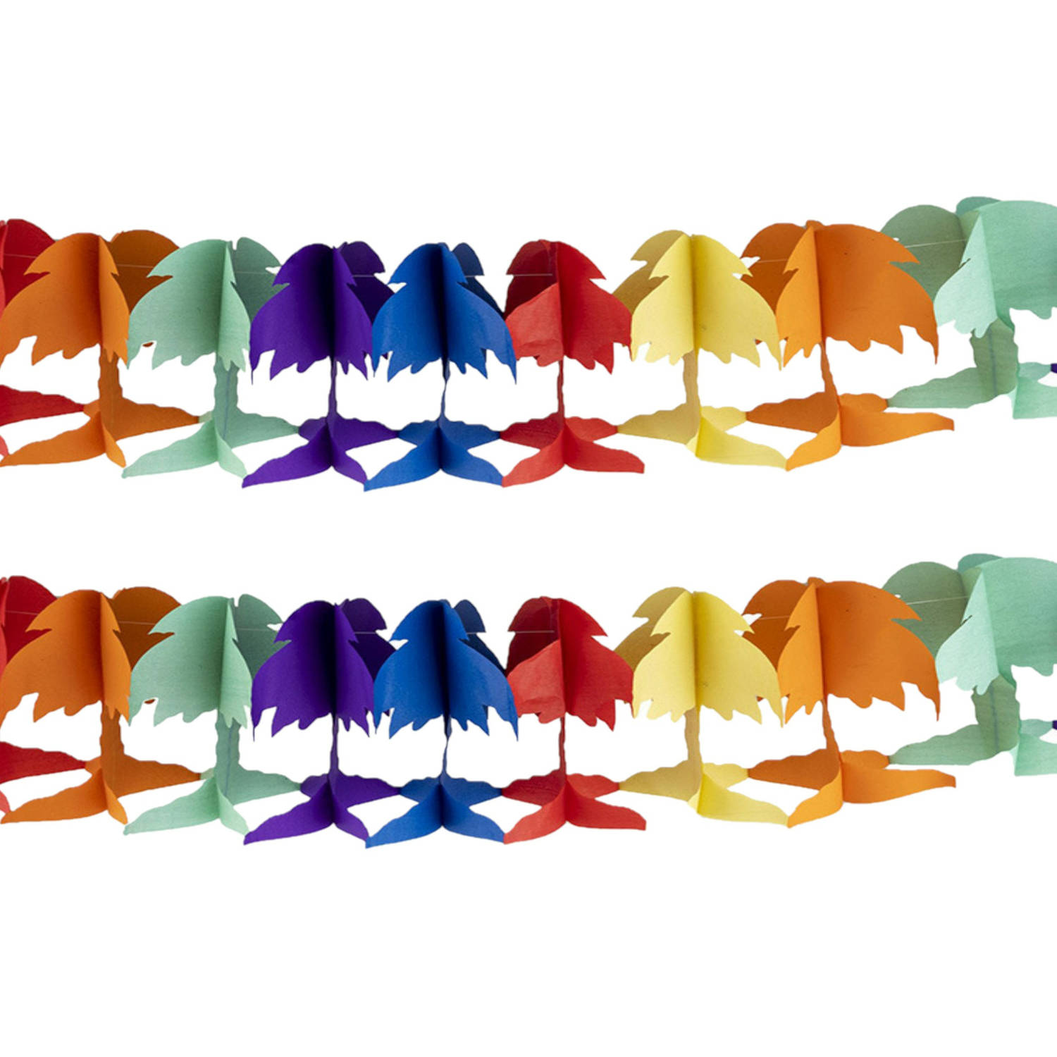 Funny Fashion Hawaii palmbomen thema feestslinger 2x gekleurd 400 cm papier Feestslingers