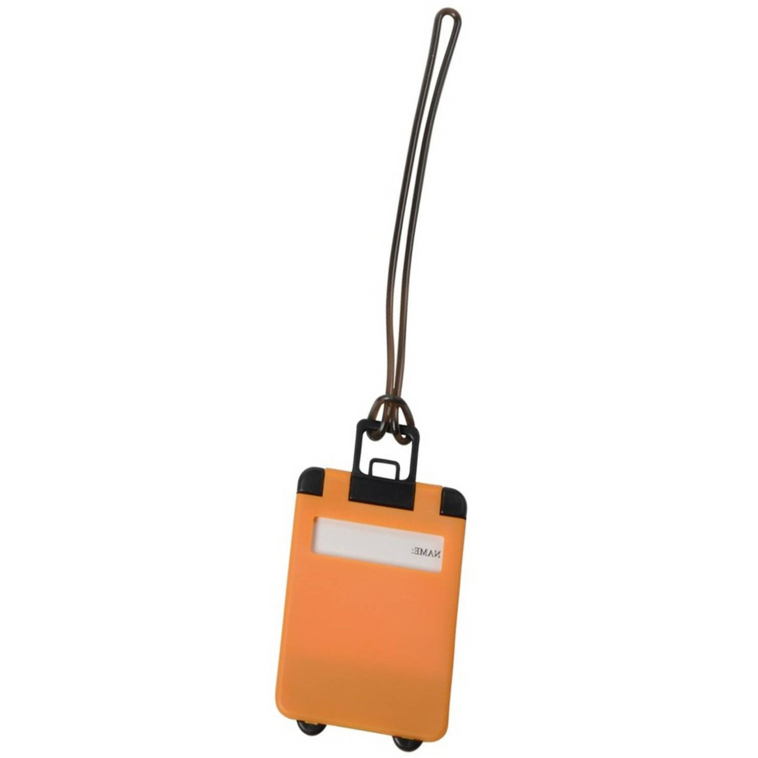 Kofferlabel Wanderlust - oranje - 9 x 5.5 cm - reiskoffer/handbagage label