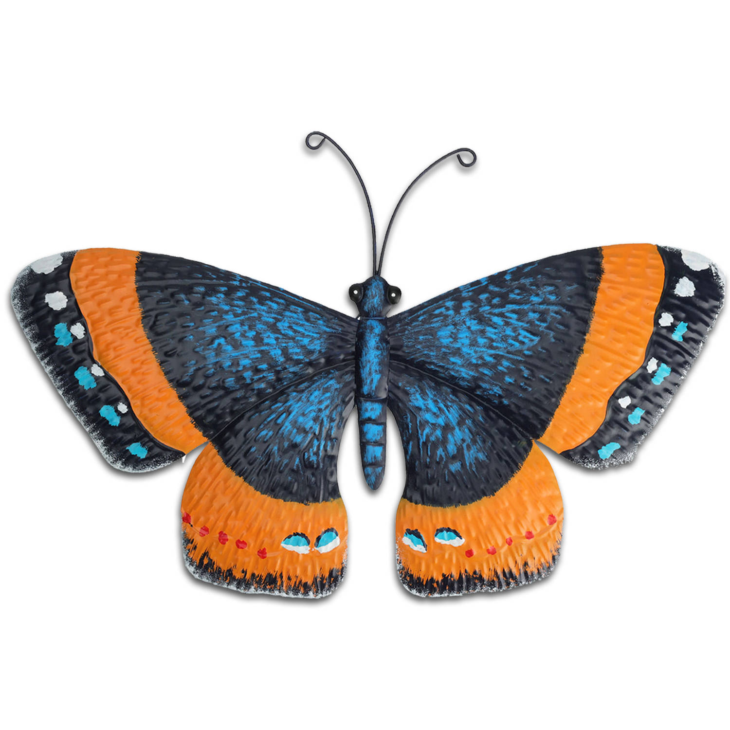 Pro Garden tuin wanddecoratie vlinder metaal oranje 31 x 23 cm Tuinbeelden