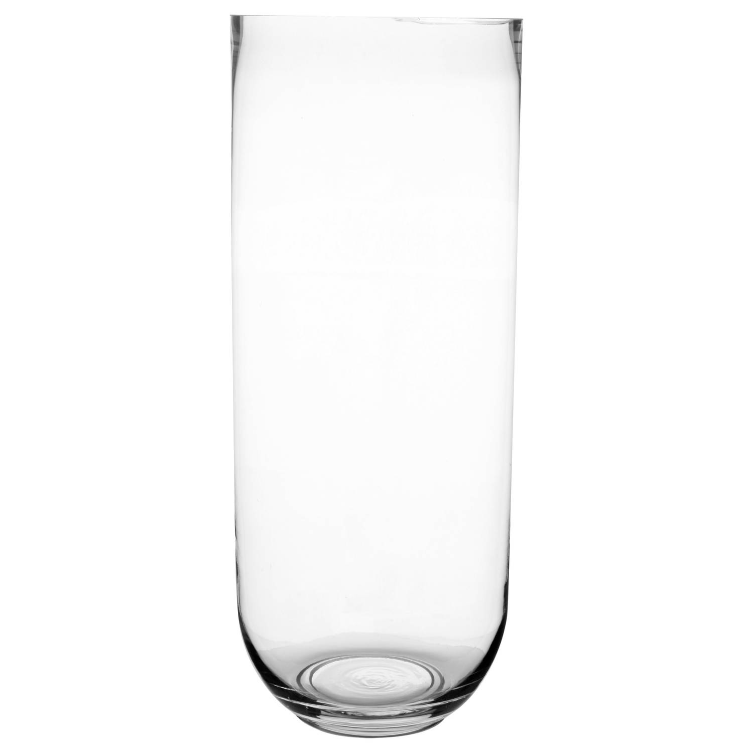 Atmosphera bloemenvaas Rennes - Cilinder model - transparant - bubbel glas - H50 x D20 cm