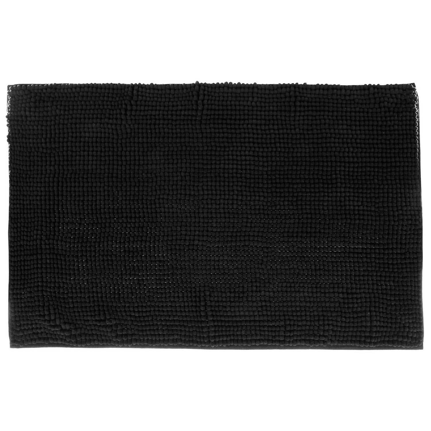 Atmosphera Badkamer kleedje-badmat voor de vloer 50 x 80 cm zwart Badmatjes