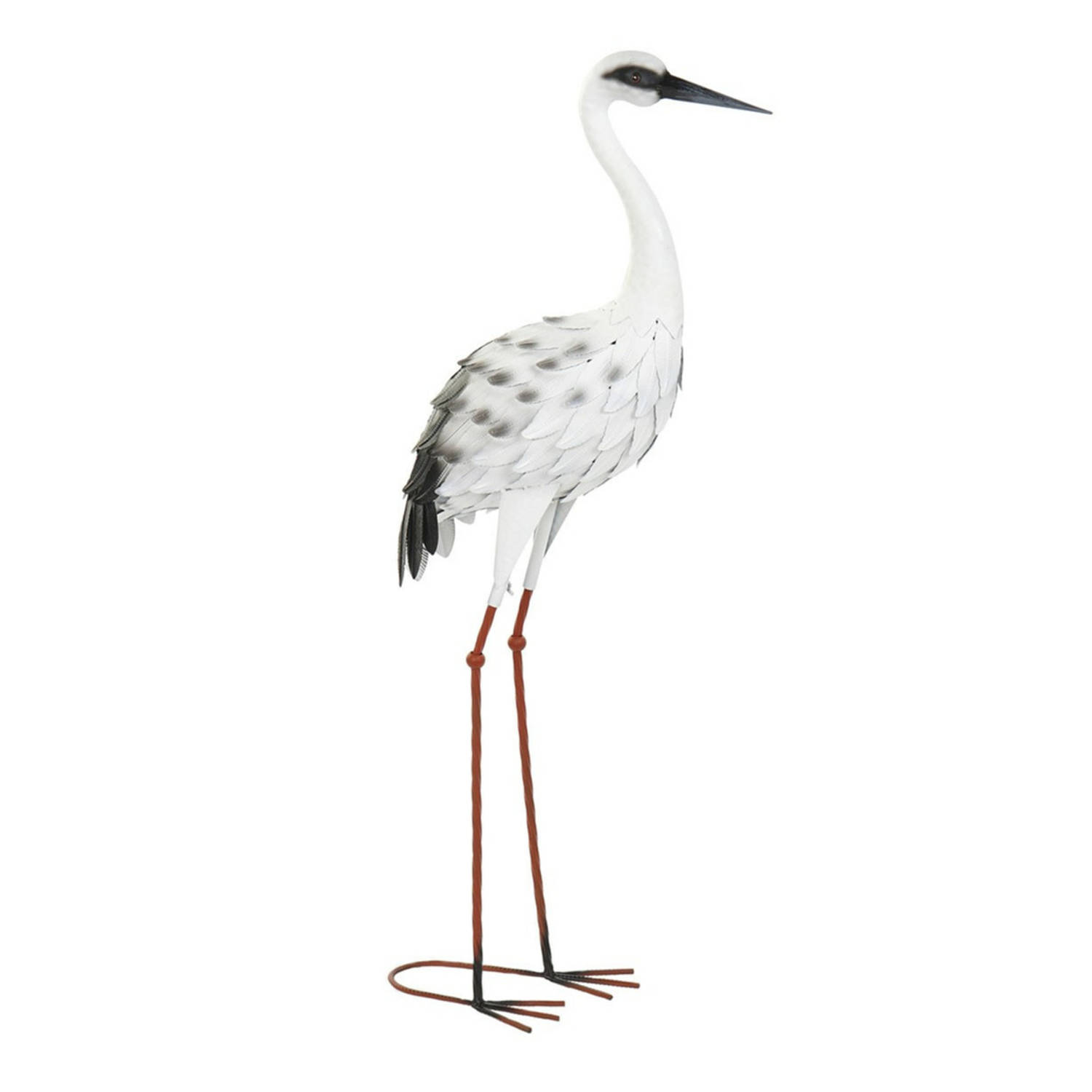 Items Tuin decoratie dieren-vogel beeld Metaal Reiger 18 x 97 cm buiten wit Beeldjes
