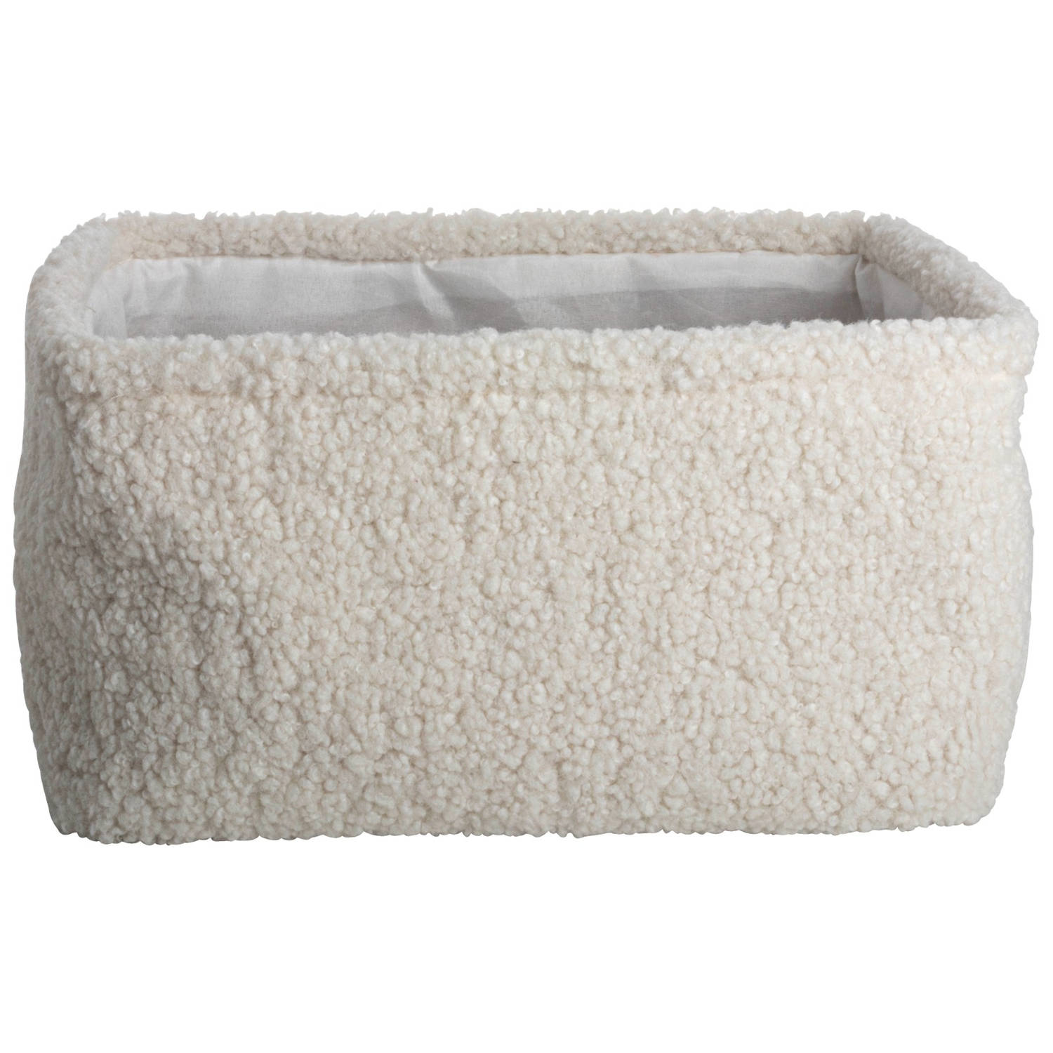 Gusta - Mand Teddy - Opbergmand - Wit - Zachte buitenkant - 33 x 23 x 18 cm