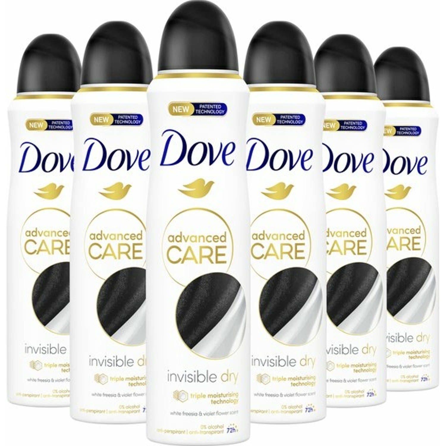 Dove Advanced Care Invisible Dry - Anti-Transpirant Deodorant Spray - 6 x 150 ml - Voordeelverpakking