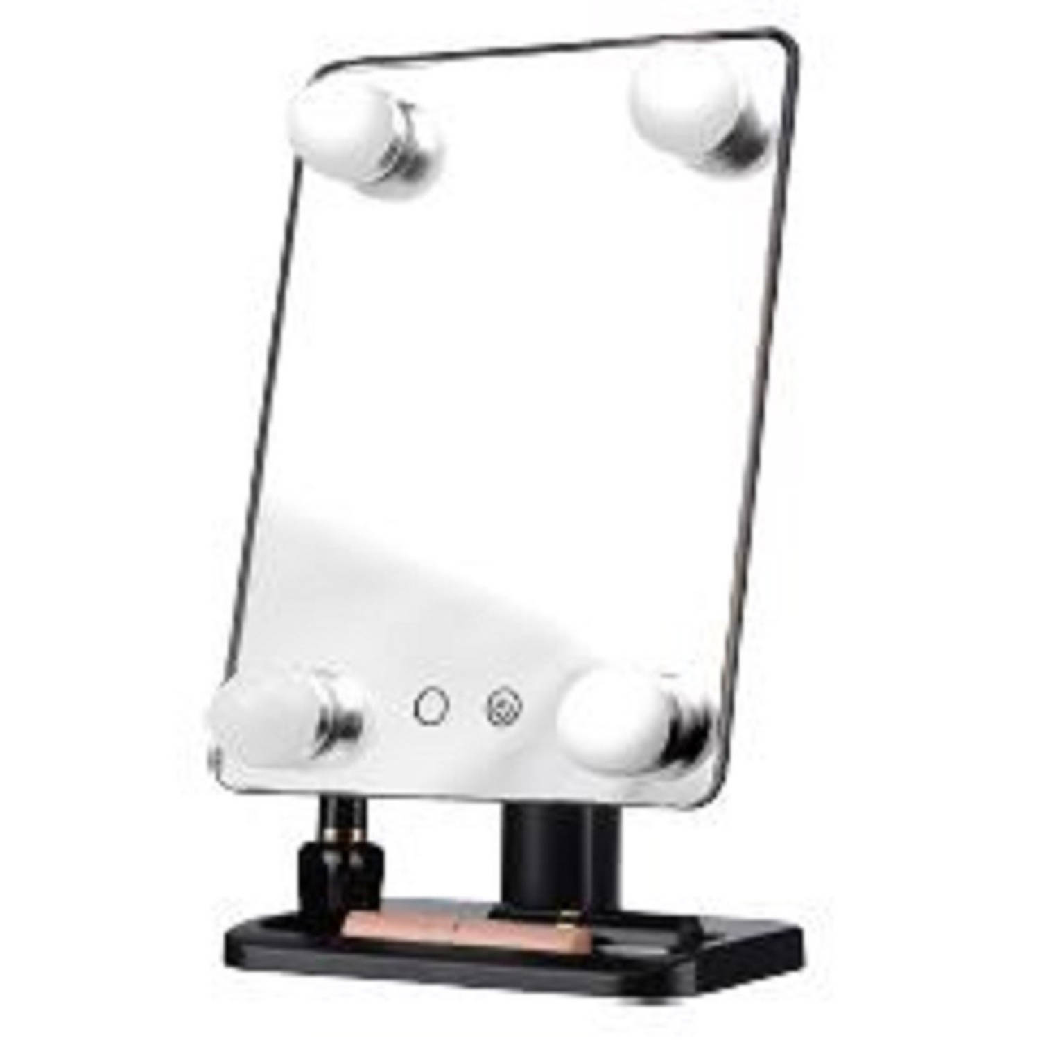 LED make-up spiegel zwart 30 x 18 cm Hollywood style Make-up spiegeltjes