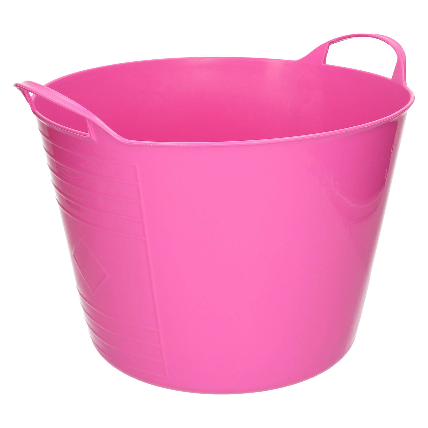 Flexibele emmer - roze - 15 liter - kunststof - 35 x 29 cm - Wasmanden