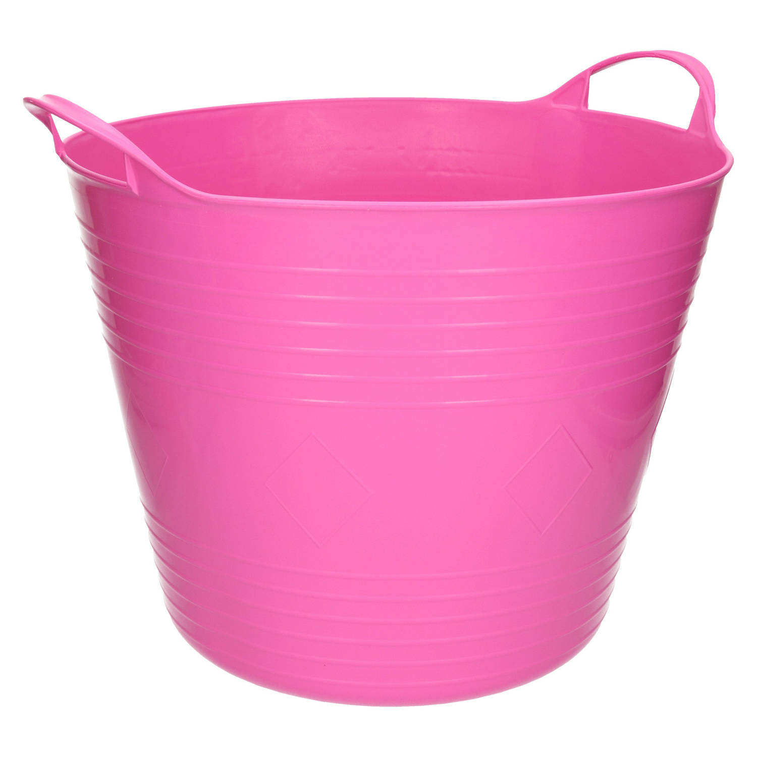 Flexibele emmer - roze - 27 liter - kunststof - 40 x 35 cm - Wasmanden