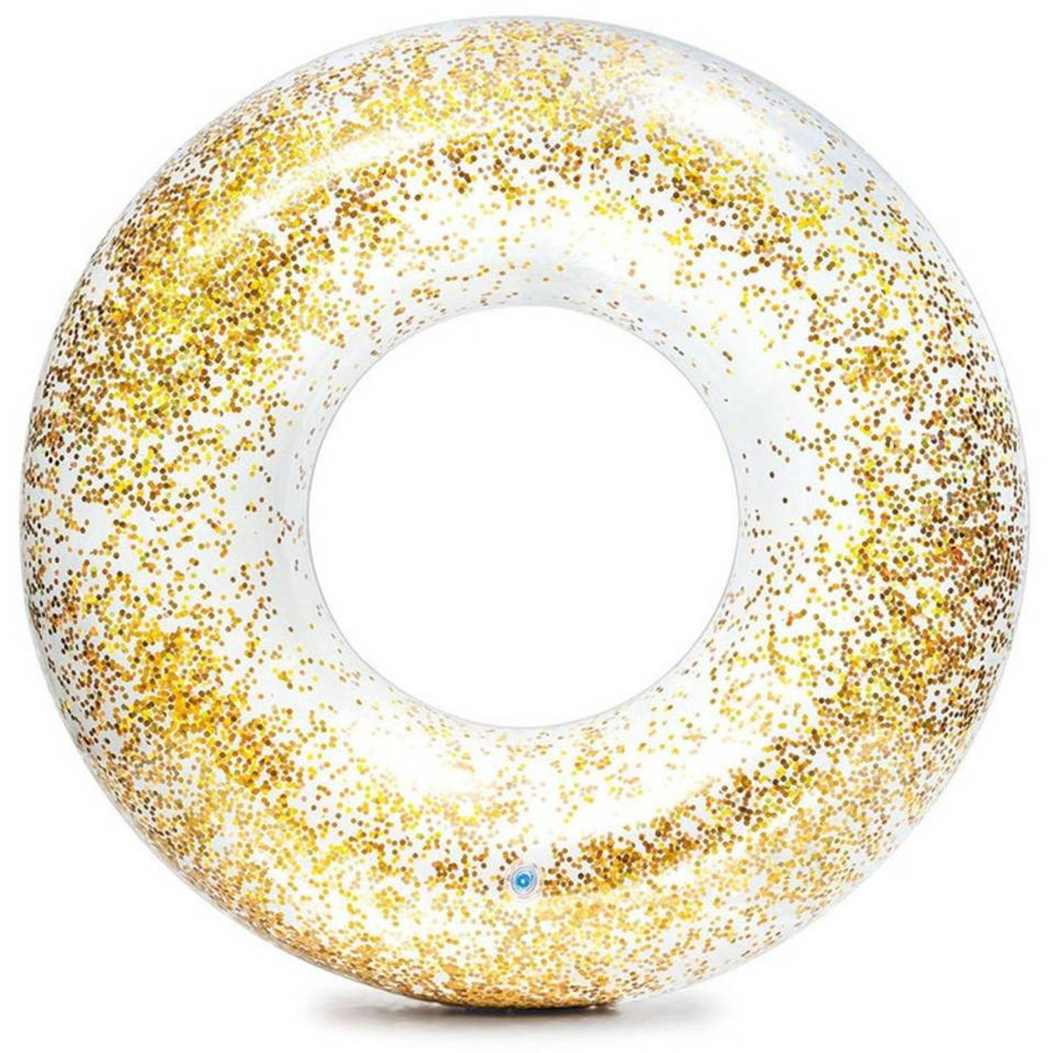 Intex opblaasbare gouden glitter zwemband-zwemring transparant 107 cm Zwembanden