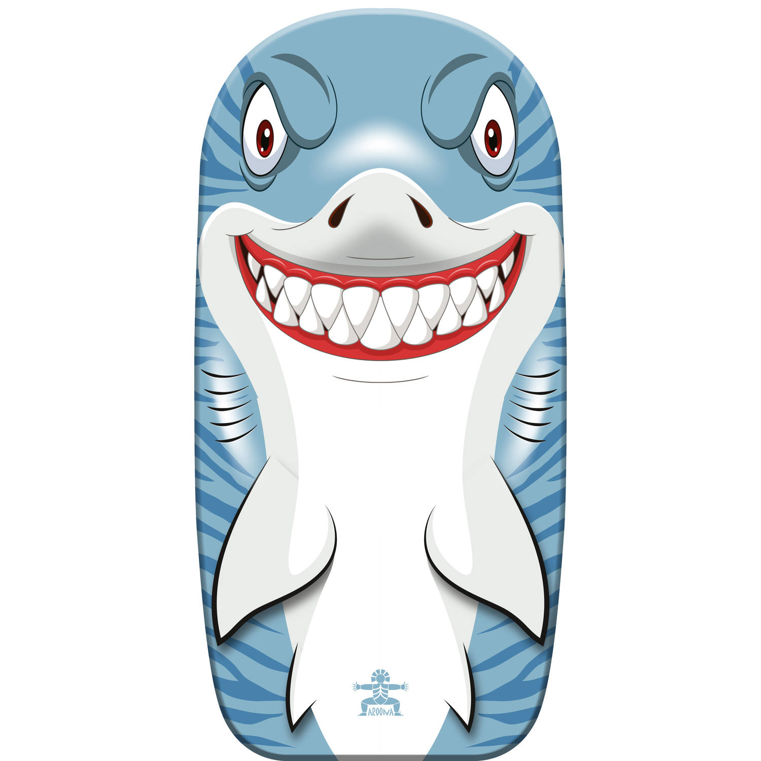 Bodyboard haai kunststof lichtblauw-wit 82 x 46 cm Bodyboard