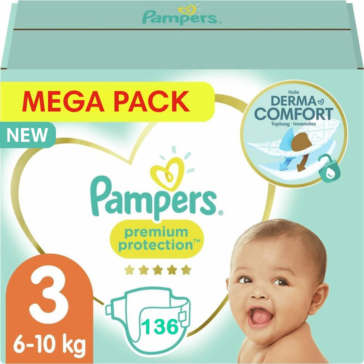 Pampers Premium Protection Maat 3 Megapack 136 stuks 6-10KG