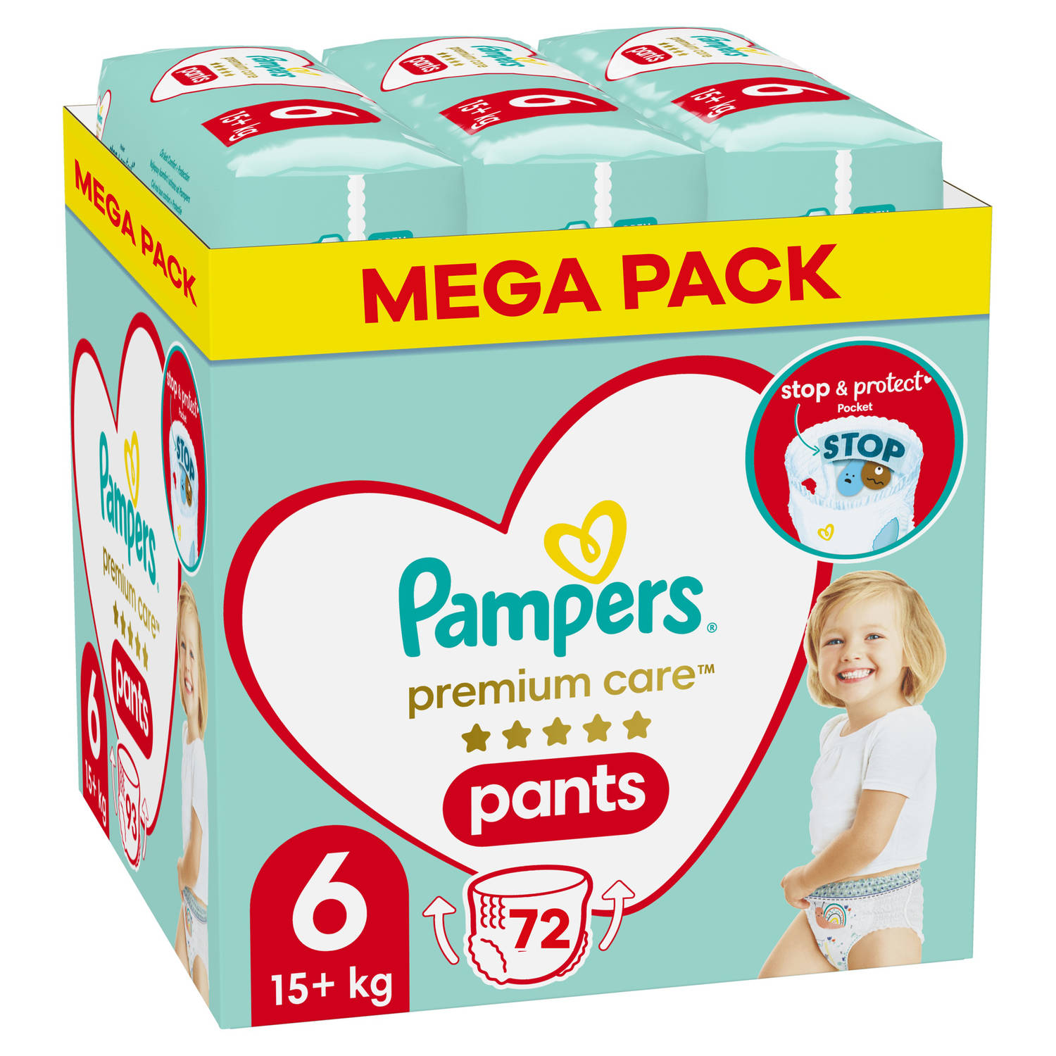 Pampers - Premium Care Pants - Maat 6 - Mega Pack - 72 luierbroekjes - 15+KG