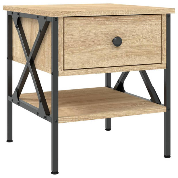 vidaXL Nachtkastjes 2 st 40x42x45 cm bewerkt hout sonoma eikenkleurig