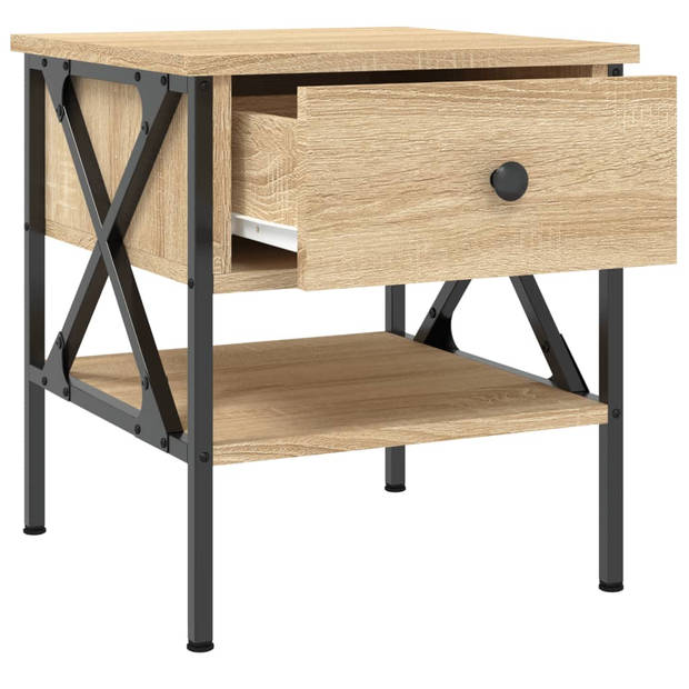 vidaXL Nachtkastjes 2 st 40x42x45 cm bewerkt hout sonoma eikenkleurig