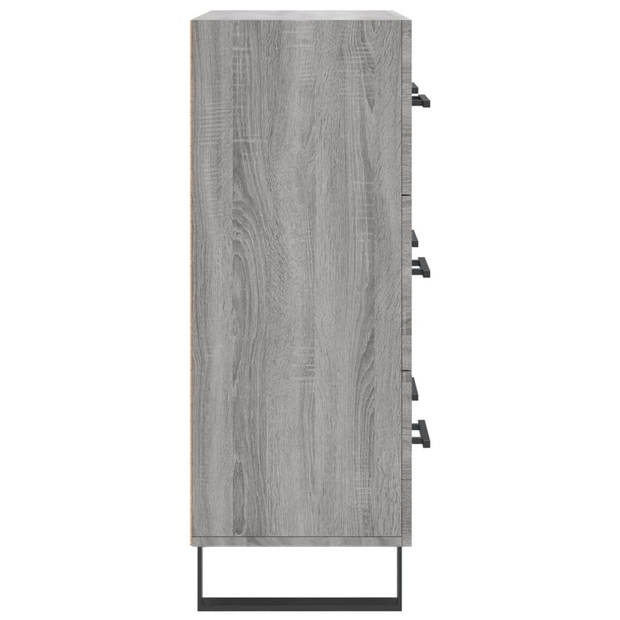 vidaXL Dressoir 69,5x34x90 cm bewerkt hout grijs sonoma eikenkleurig