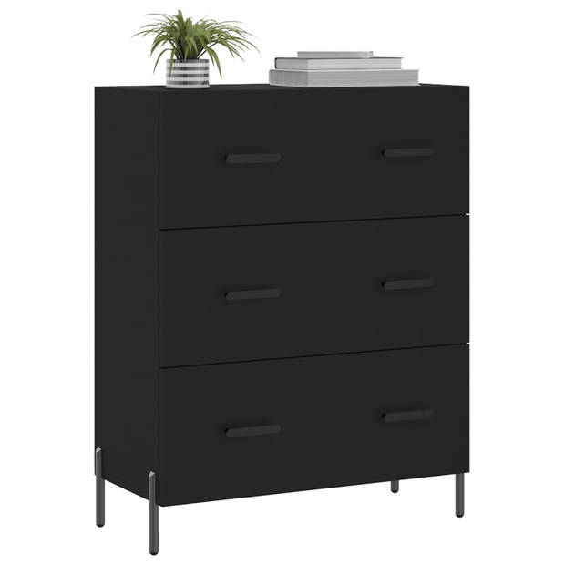 The Living Store Dressoir - Klassiek - Buffetkast - 69.5 x 34 x 90 cm - Zwart