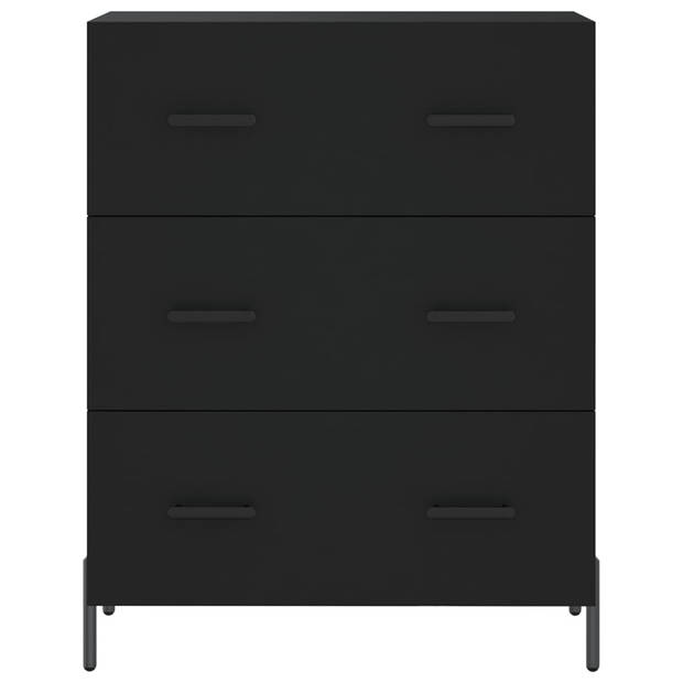 The Living Store Dressoir - Klassiek - Buffetkast - 69.5 x 34 x 90 cm - Zwart