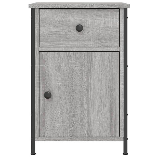 vidaXL Nachtkastjes 2 st 40x42x60 cm bewerkt hout grijs sonoma eiken