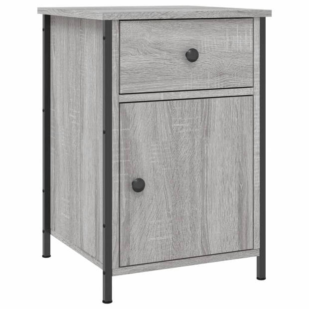 vidaXL Nachtkastjes 2 st 40x42x60 cm bewerkt hout grijs sonoma eiken