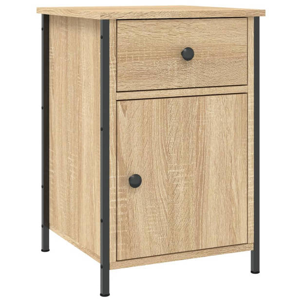 vidaXL Nachtkastjes 2 st 40x42x60 cm bewerkt hout sonoma eikenkleurig