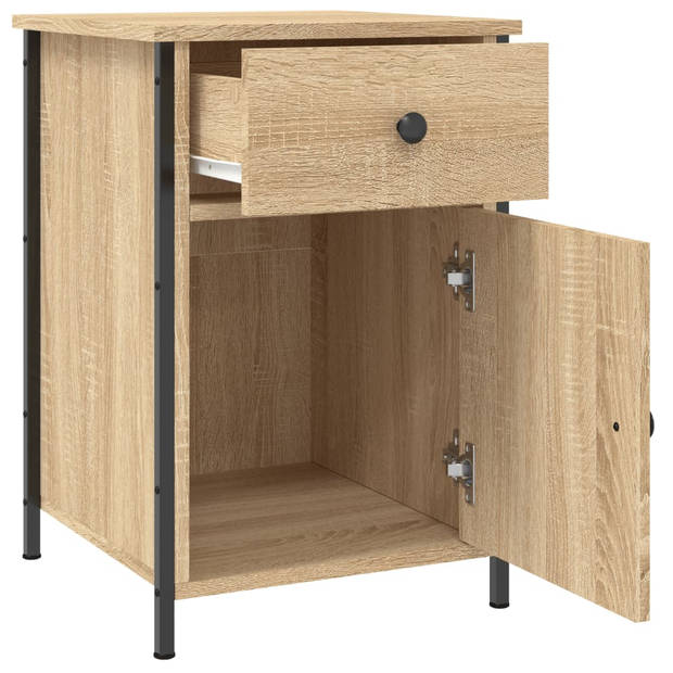 vidaXL Nachtkastjes 2 st 40x42x60 cm bewerkt hout sonoma eikenkleurig