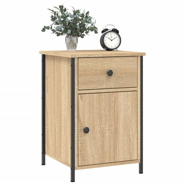 vidaXL Nachtkastjes 2 st 40x42x60 cm bewerkt hout sonoma eikenkleurig