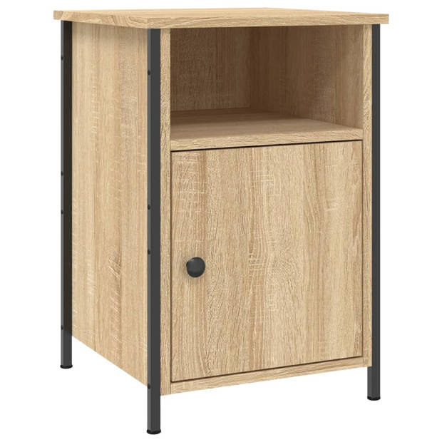 vidaXL Nachtkastjes 2 st 40x42x60 cm bewerkt hout sonoma eikenkleurig