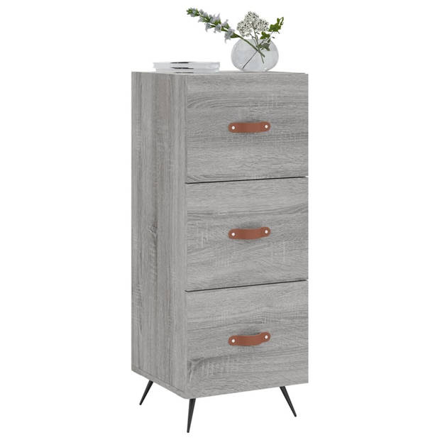 The Living Store Dressoir EIGENTIJDSE - Bijzetkast - 34.5 x 34 x 90 cm - Grijs Sonoma Eiken