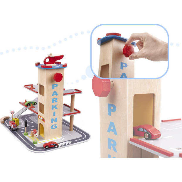 LULILO Benino houten parkeergarage - Speelgoed - City Garage - houten speelgoed