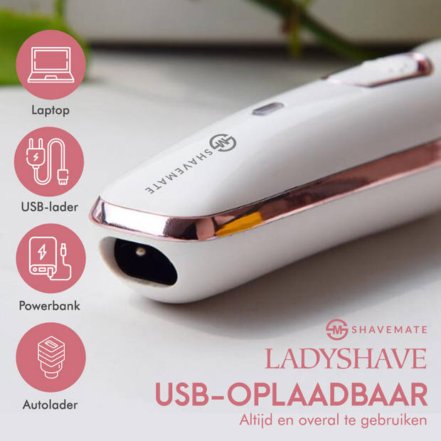 Shavemate 4 in-1 Ladyshave voor Vrouwen - Trimmer Vrouw - Haarverwijderaar - Wit