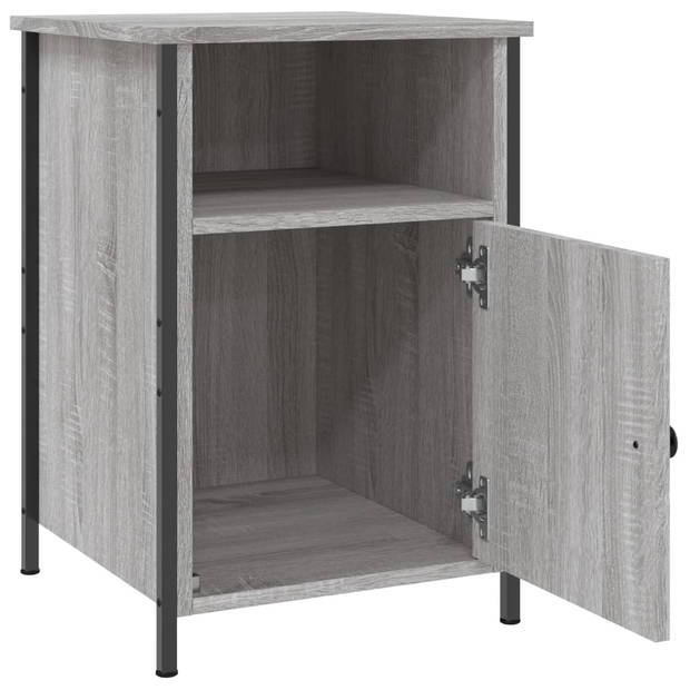 vidaXL Nachtkastjes 2 st 40x42x60 cm bewerkt hout grijs sonoma eiken