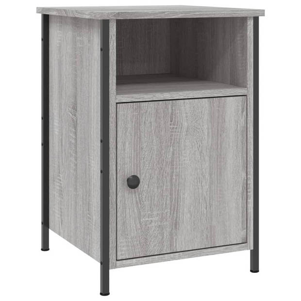 vidaXL Nachtkastjes 2 st 40x42x60 cm bewerkt hout grijs sonoma eiken