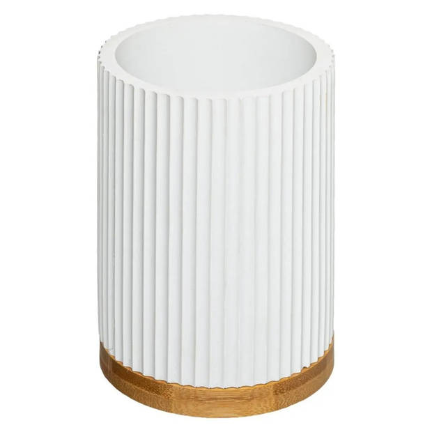 5five Toiletborstel met houder - wit - polyresin - 40 cm - Toiletborstels