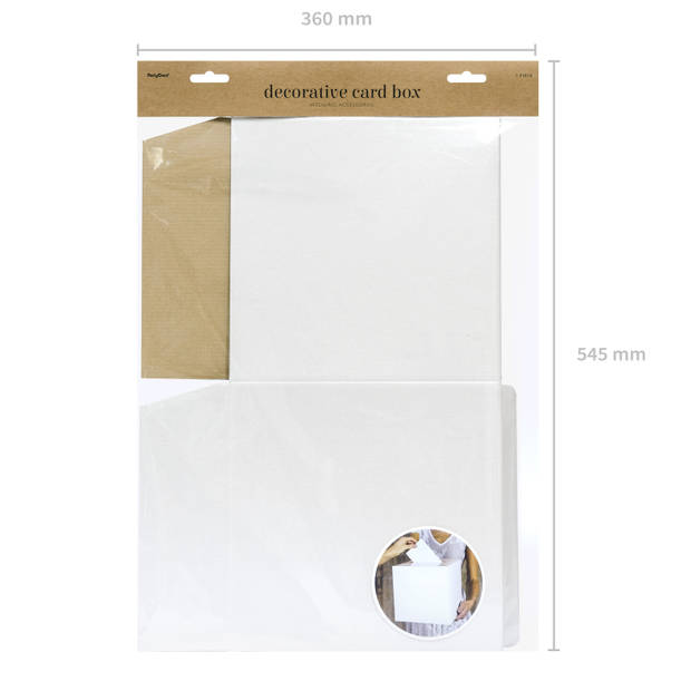 PartyDeco enveloppendoos Cream - Bruiloft - creme/wit - karton - 24 x 24 cm - Feestdecoratievoorwerp