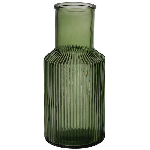 Bloemenvaas Bottle Amazing Green - donkergroen - glas - D10 x H22 cm - Vazen