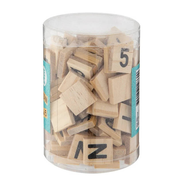 Hobby knutsel letters/cijfers/symbolen - hout - 2 cm - 125 stuks - Hobbydecoratieobject