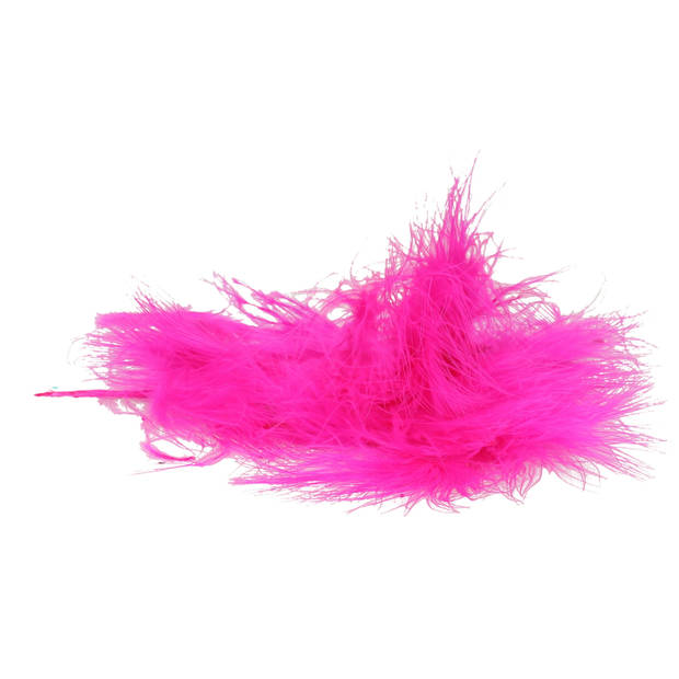 Hobby knutsel veren - 100x - fuchsia roze - 7 cm - sierveren - decoratie - Hobbydecoratieobject