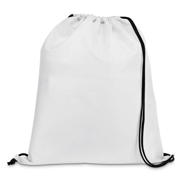 Gymtas/lunchtas/zwemtas met rijgkoord - 2x - voor kinderen - wit - 35 x 41 cm - Rugzak