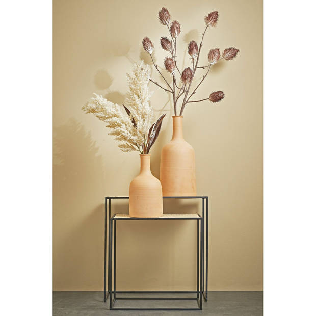 Mica Decorations pampasgras pluim losse steel/tak - 3x - creme wit - 88 cm - decoratie kunst graspluimen - Kunstplanten