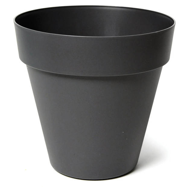 Mega Collections Plantenpot/bloempot - kunststof - zwart - D39 x H35 cm - Plantenpotten