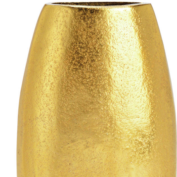 Cepewa Deco Metalen bloemenvaas - goud - Monaco de luxe - D11 x H22 cm - Vazen