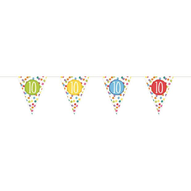 Leeftijd verjaardag 10 jaar geworden feestpakket vlaggetjes/ballonnen - Feestpakketten