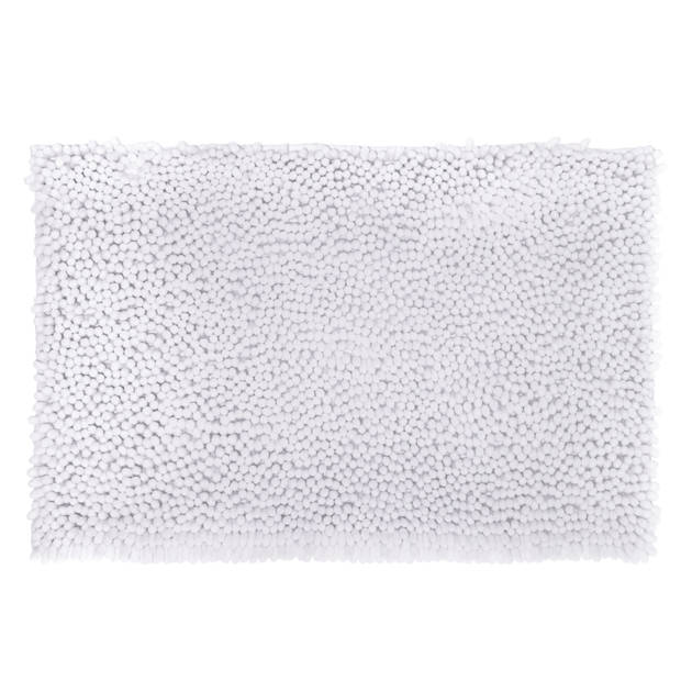 Atmosphera Badkamer kleedje/badmat voor de vloer - 50 x 80 cm - wit - Badmatjes