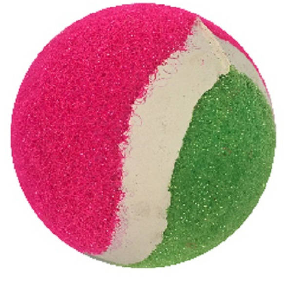 Vangbal ballen - 2x - roze/groen - speelgoed - dia 5 cm - Vang- en werpspel